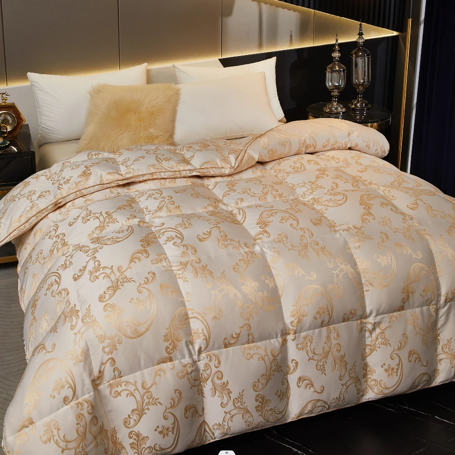【品牌尾单】双层提花-金色银色立体羽绒冬被  加厚品牌羽绒冬被