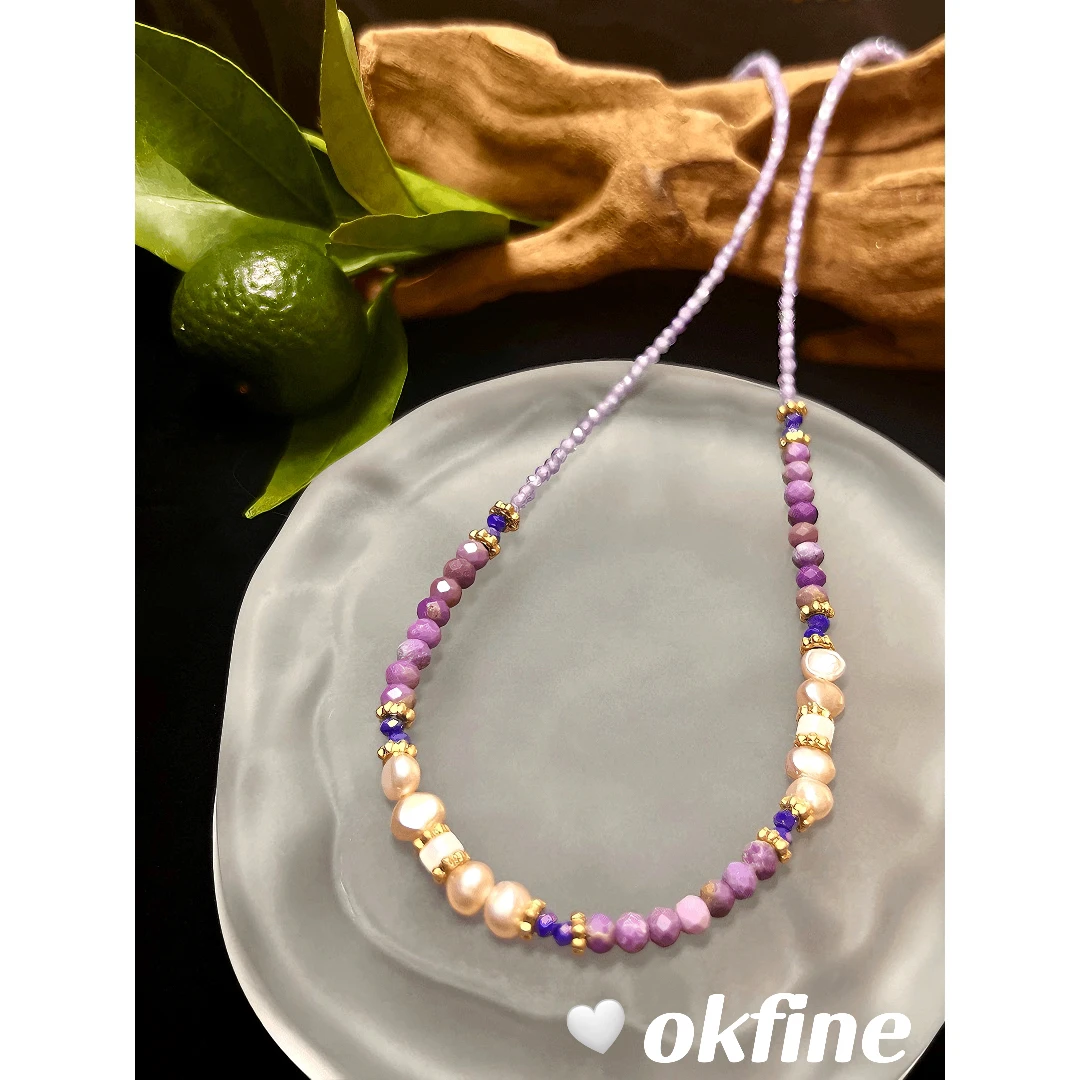 铜合金仿水晶项链 2359  okfine 相思豆简约项链轻奢时尚百搭