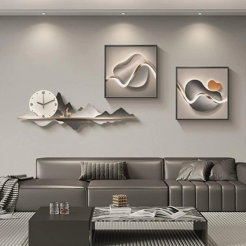 石来运转客厅装饰画轻奢高级感2024新款餐厅玄关沙发背景墙壁挂画