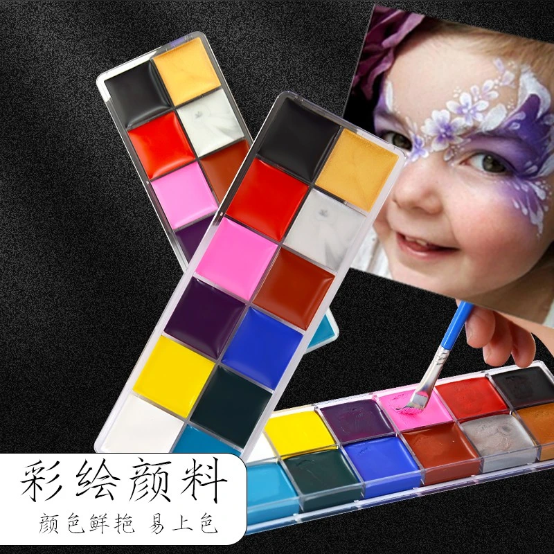 人体彩绘颜料脸部儿童舞台妆彩绘膏万圣节戏剧速乾水溶性面部油彩
