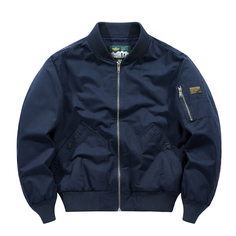 春秋款美式休闲夹克棒球领工装飞行服男士时尚百搭多口袋外套潮