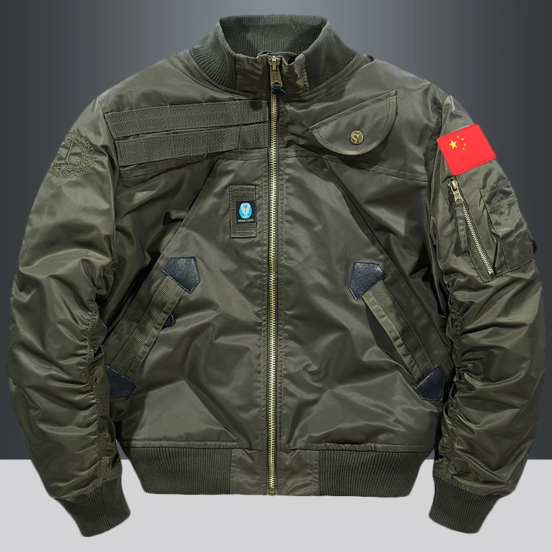 春秋款飞行员夹克男工装宽松户外防风机车棒球服男休闲男外套