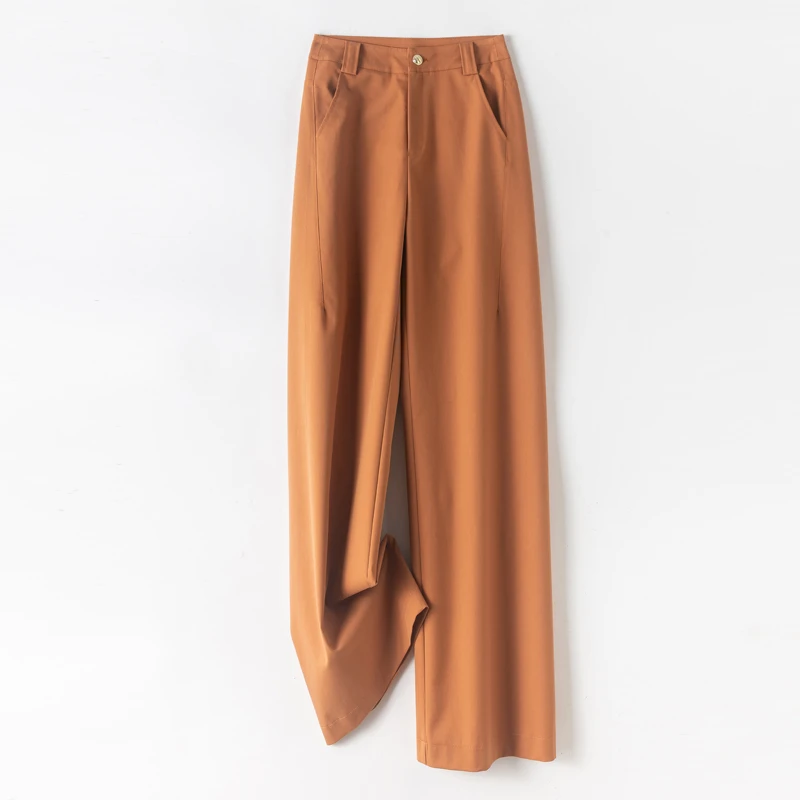 高腰修身阔腿裤女垂感气质女裤新款休闲拖地长裤子垂感A字裤妈妈