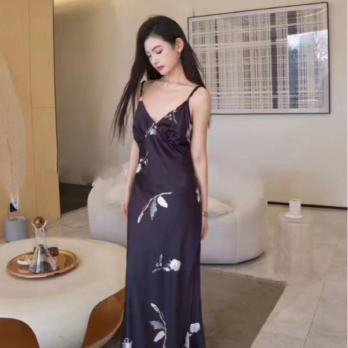 连衣裙气质睡裙家居服性感夏季法式显瘦轻奢时尚女士复古