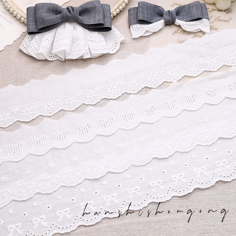 复古镂空棉布刺绣蕾丝花边手工diy蝴蝶结发饰发夹材料服装辅料