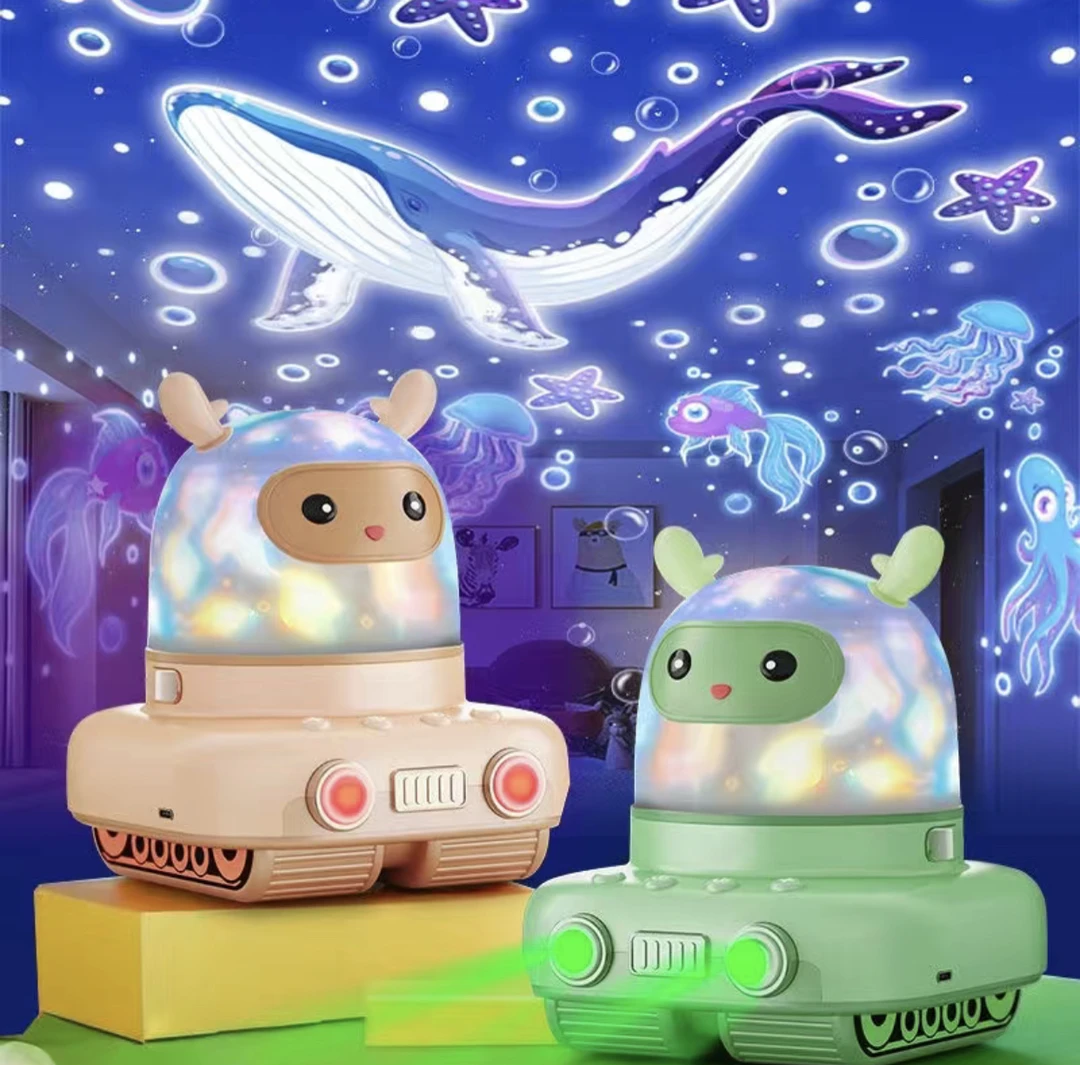 【新年礼物推荐】小鹿儿童充电蓝牙音响旋转投影灯氛围灯床头小夜灯