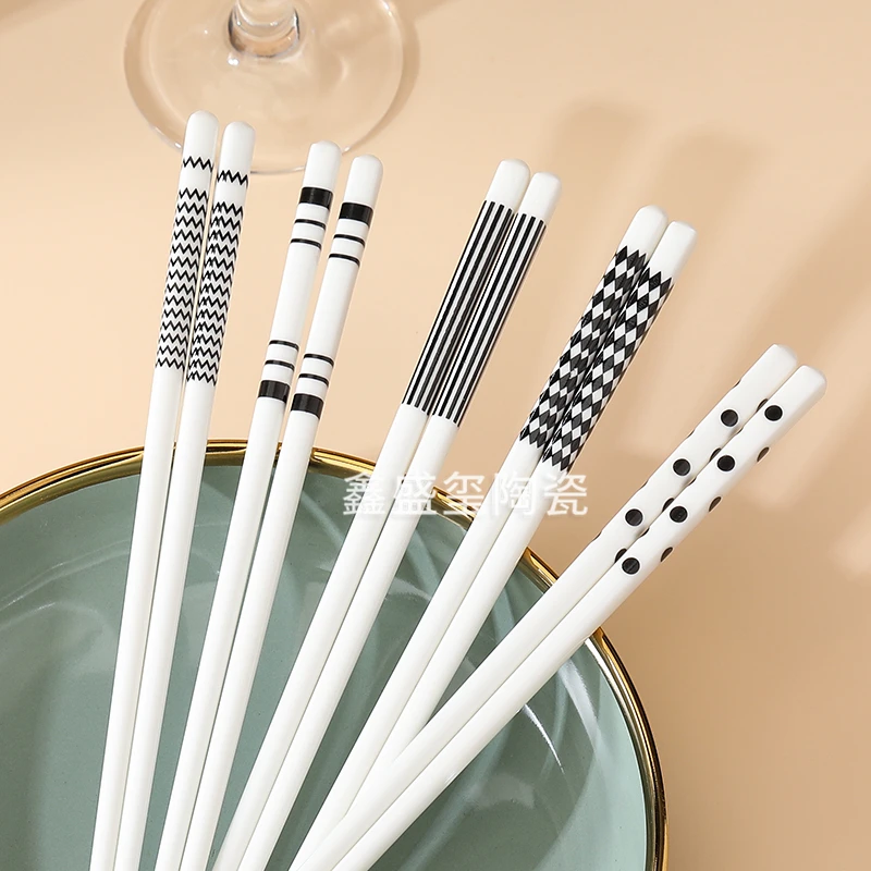【粉丝福利】高档ins陶瓷筷子家用不发霉耐高温骨瓷筷一人一筷网红