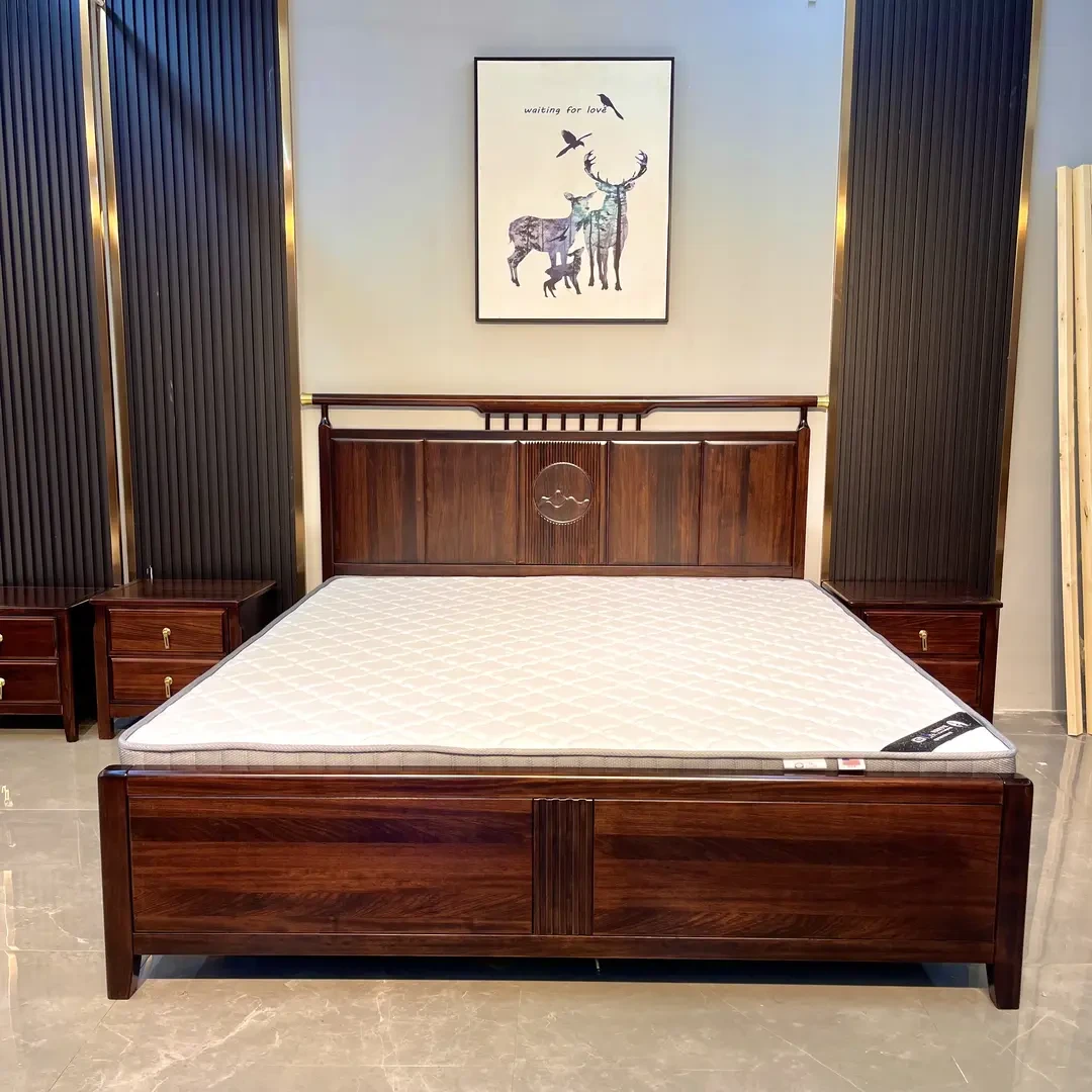 【山水官帽床】新中式进口乌金木实木床双人主卧大床家用禅意婚床