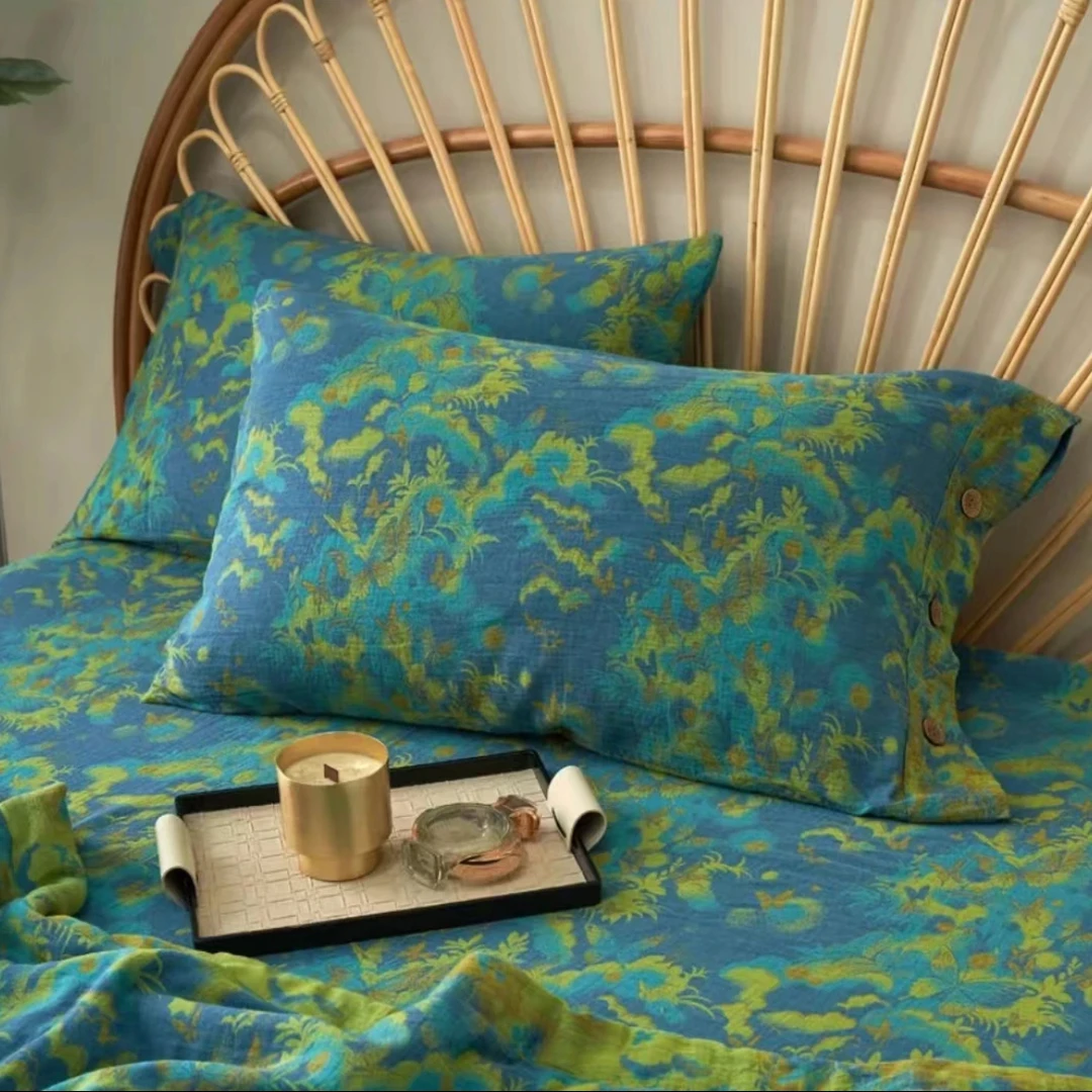 【福蝶】48*74枕套纯棉双层纱布一对装全棉可水洗A类有氧纱枕套