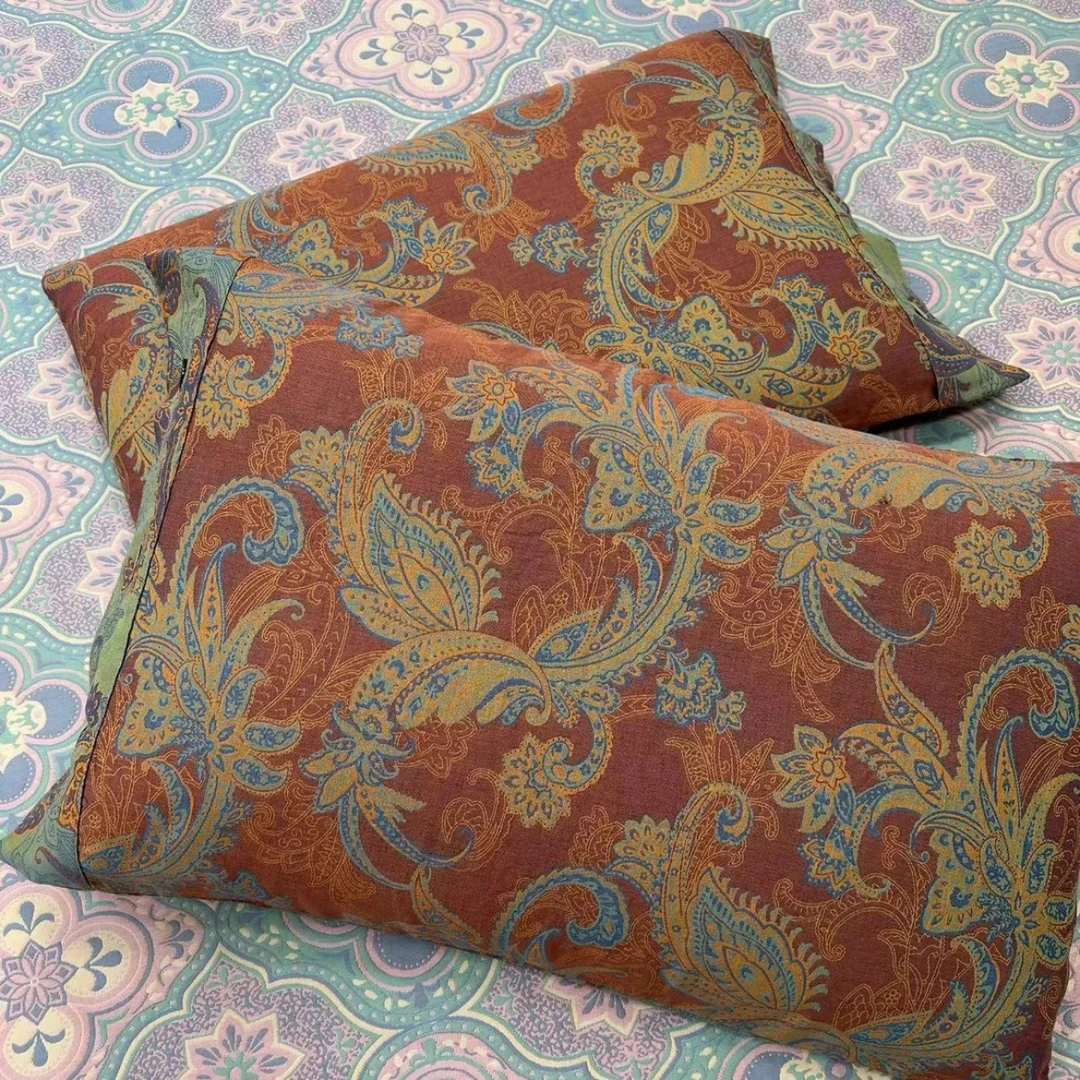 【凤尾】48*74枕套纯棉双层纱布一对装全棉可水洗A类有氧纱枕套