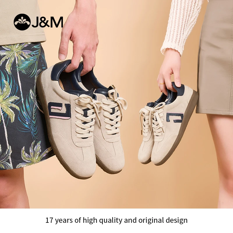 J&M/快乐玛丽2024年春季新款德训鞋阿甘鞋休闲鞋情侣款复古83561W