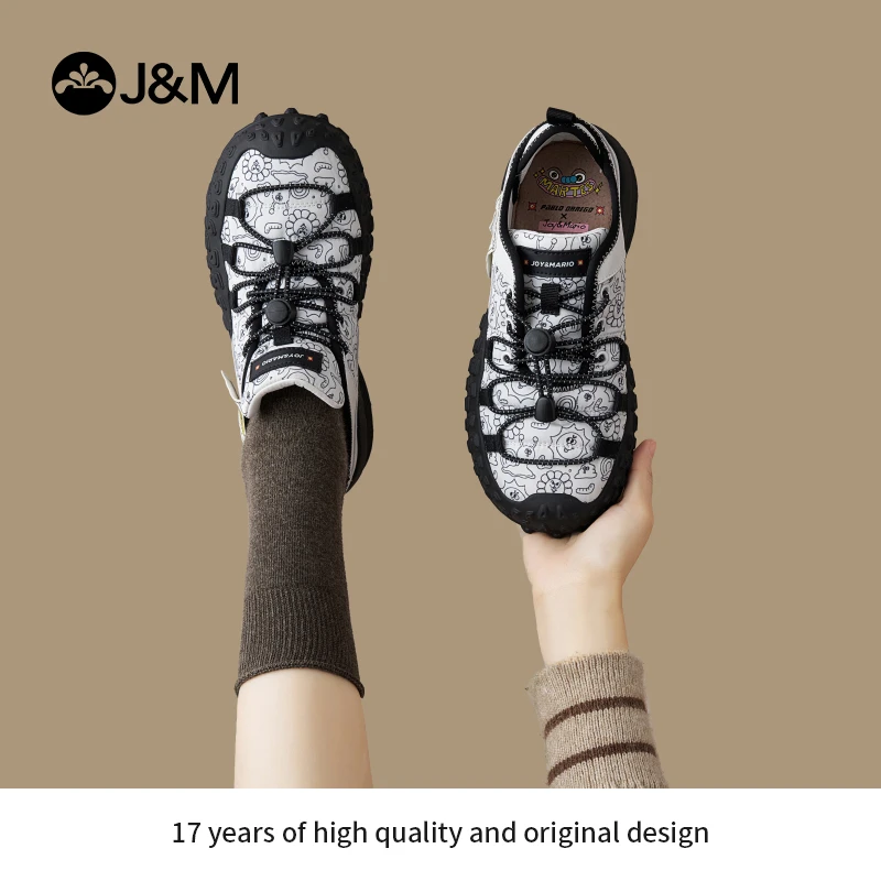 J&M/快乐玛丽网红同款卡通一脚蹬女鞋设计款运动户外休闲鞋65522W