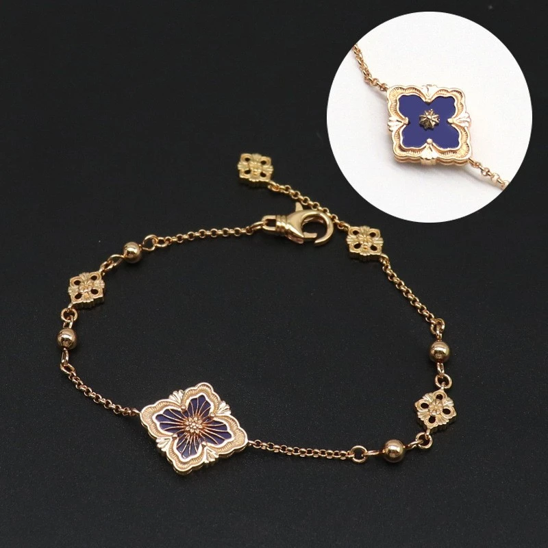 铜合金手链 00010——7-12 欧美【ins四叶草手链】单花手工拉丝&YPYJE