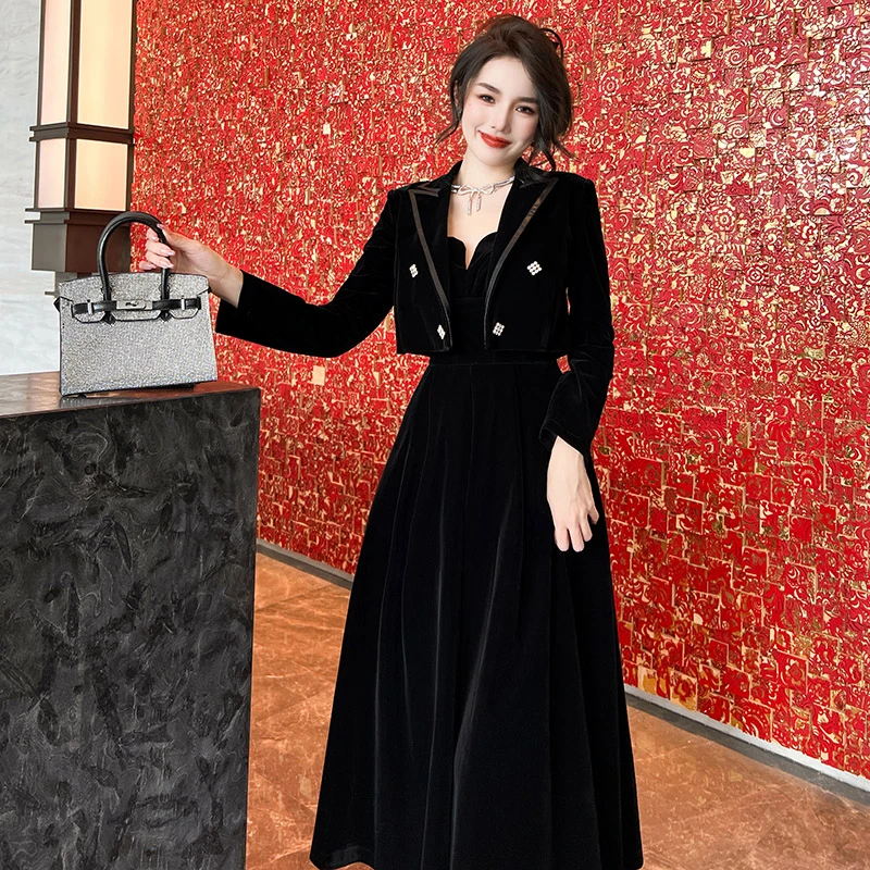 【简颜之】9575/9576时尚气质小众翻领西装短外套赫本风开衫外套