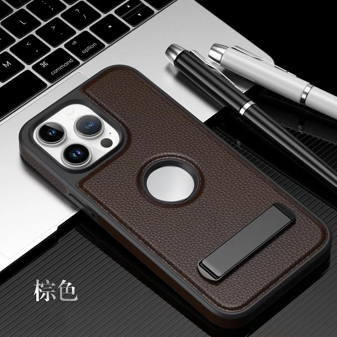 适用苹果15手机保护壳MagSafe隐形磁吸皮纹iPhone15 ProMax保护套