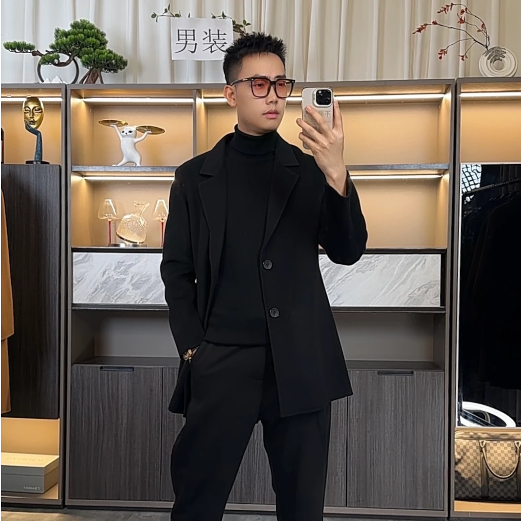 【赵先生羊绒-中短款】双层羊绒大衣中长款春季爆款