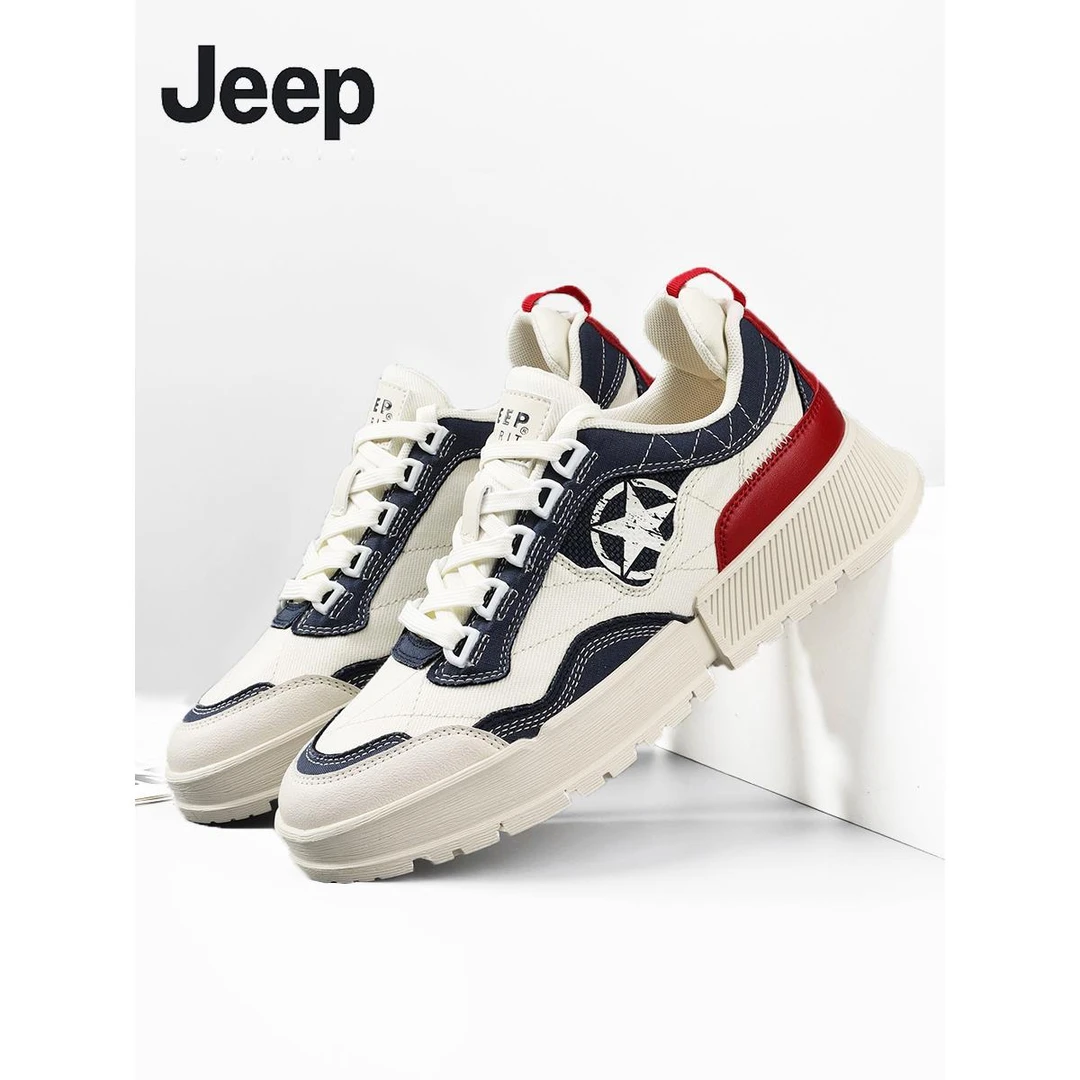 JEEPSPIRIT2024春季新款厚底秋冬新款增高板鞋男士休闲运动星星鞋