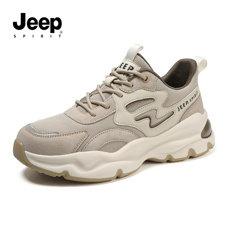 JEEPSPIRIT吉普运动鞋男款潮2025春秋新款时尚休闲增高厚底老爹鞋