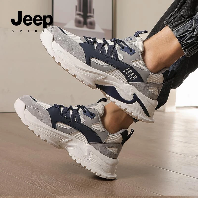JEEPSPIRIT吉普男鞋2025年春季老爹鞋男时尚潮鞋百搭春款鞋休闲鞋