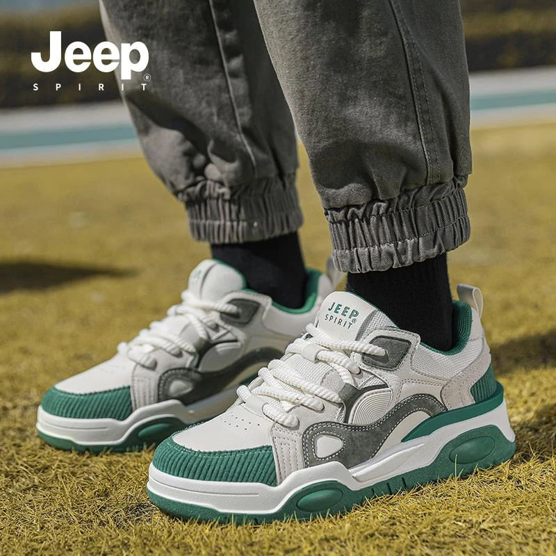 JEEPSPIRIT新款2025春秋季透气男鞋学生网面鞋韩版防滑潮流休闲鞋