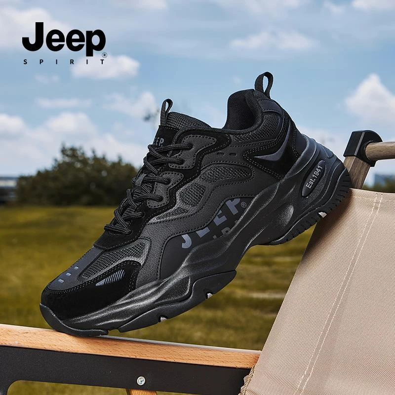 JEEPSPIRIT鞋子男鞋秋季2025新款秋天厚底爆款鞋潮流休闲鞋老爹鞋