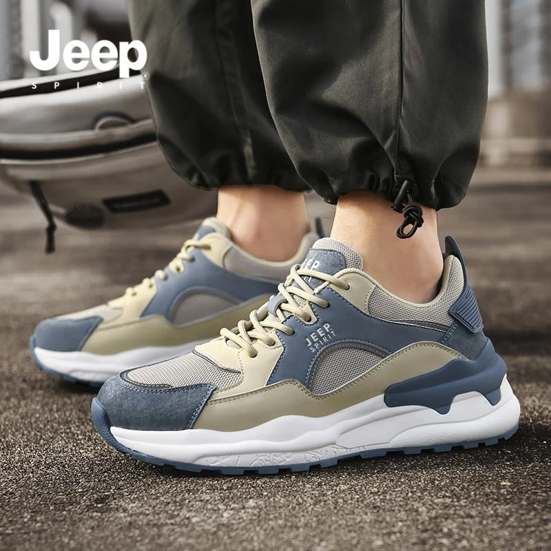 JEEPSPIRIT吉普男鞋2025春秋新款鞋子男老爹鞋溶解英训运动休闲鞋