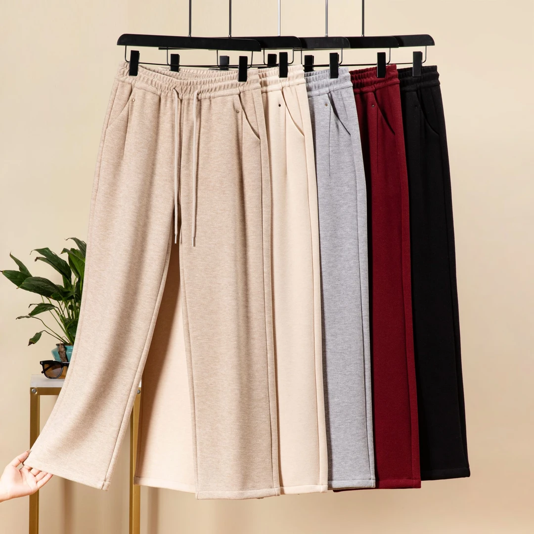 【加厚款】一条过冬！羊戎+桑蚕丝蛋白百搭休闲阔腿裤！劲爆来袭~H666