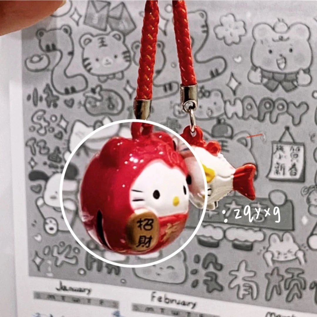 【招财】小红书同款好运来凯蒂猫钥匙扣卡通铃铛钥匙挂件配饰