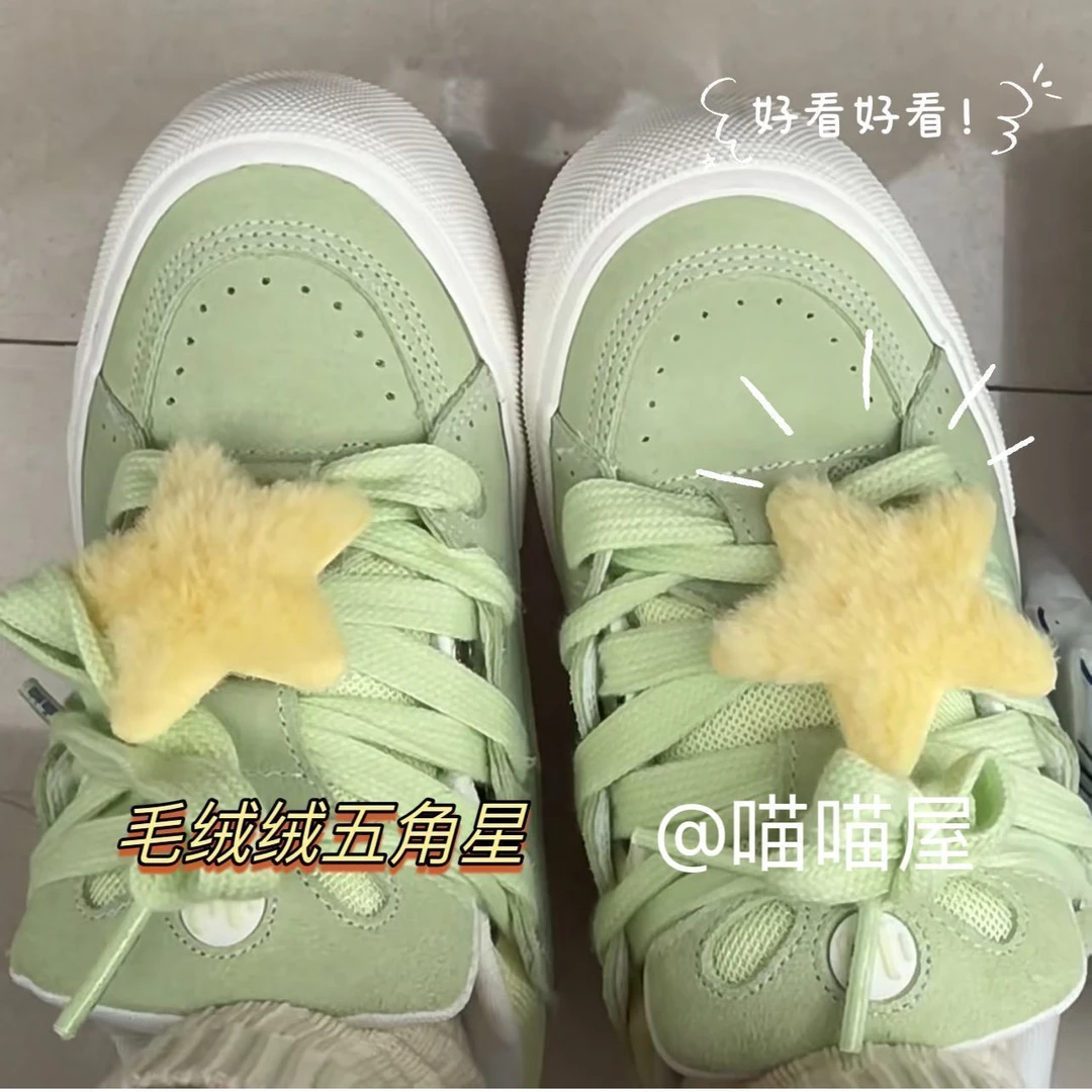 帆布鞋鞋带装饰毛茸茸五角星鞋扣发夹学生ins包包装饰少女配饰