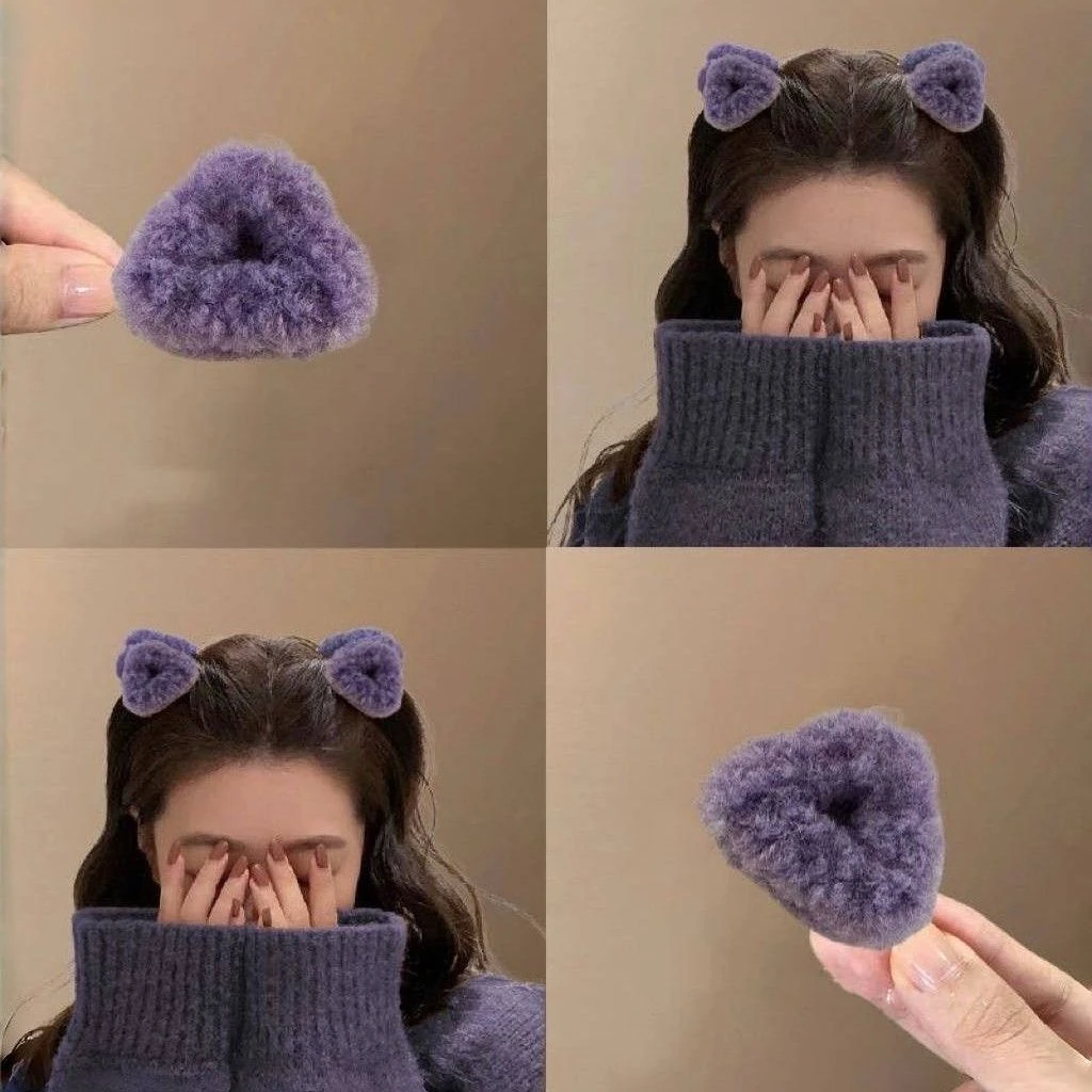 晚晚紫色!毛绒公主头三角小号抓夹!侧边刘海碎发发夹发卡头饰女