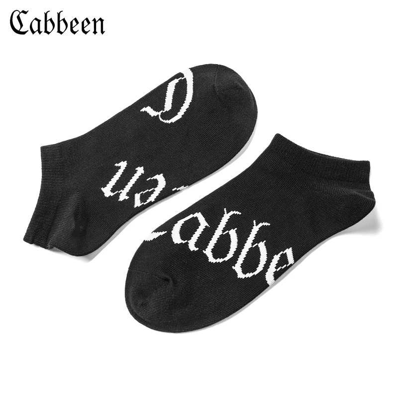 Cabbeen/卡宾男袜四季款薄款男士夏季透气潮牌黑色百搭低帮短袜子
