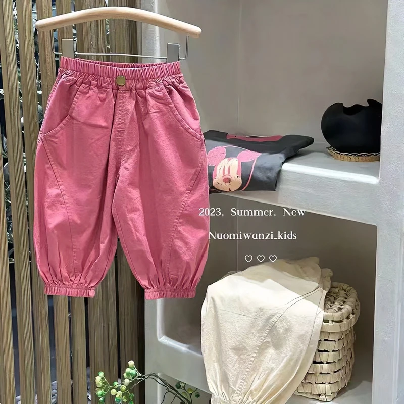 夏季儿童裤子女童薄款防蚊裤男童宽松休闲裤宝宝百搭时尚束脚长裤