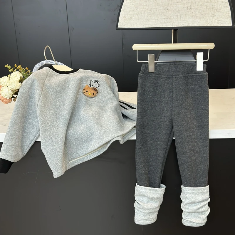 现货Leomama【打底裤】女童加绒修身打底裤秋冬加厚儿童裤子长裤