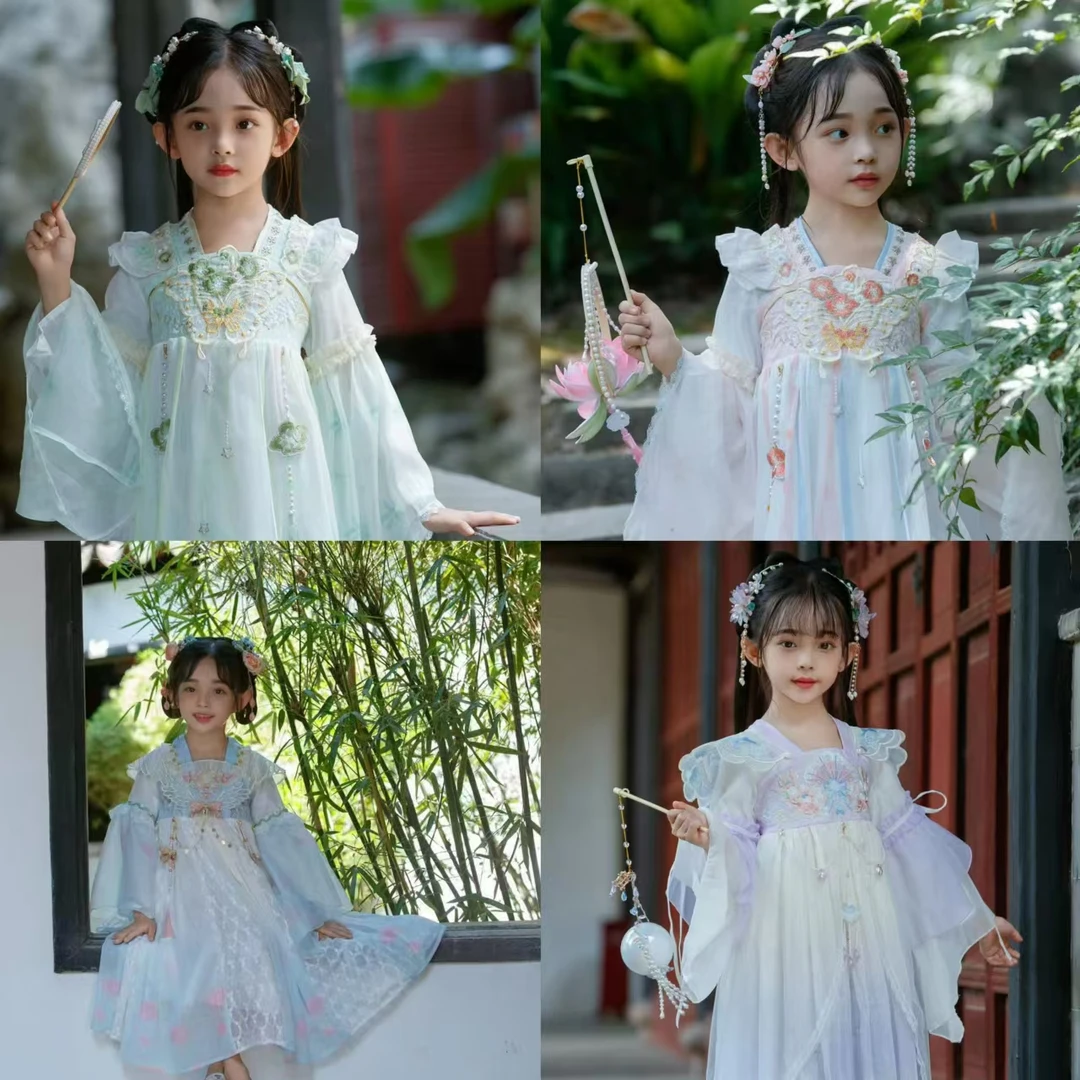 5017儿童唐装中国风改良旗袍宝宝古筝演出服幼儿园女童日常连衣裙