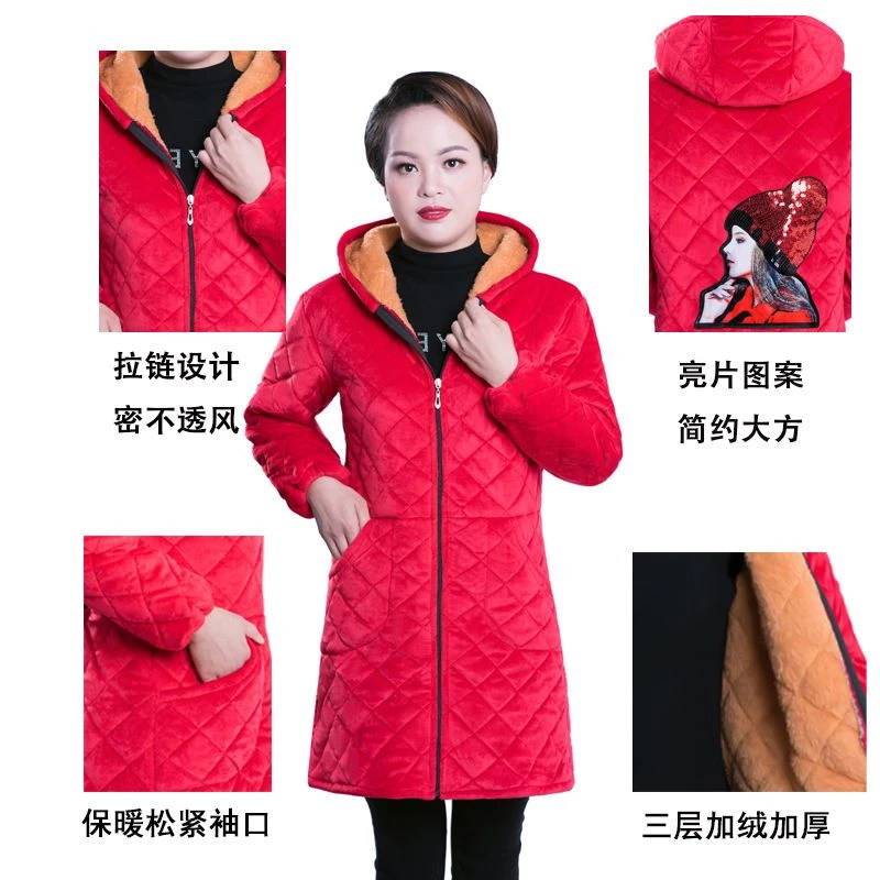 新款加绒加厚成人罩衣秋冬季保暖工作服女修身围裙时尚羽绒服护衣
