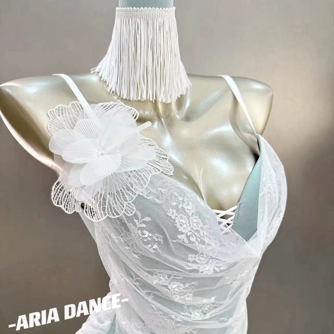 ARIA拉丁舞配饰金属蝴蝶腰链流苏臂环手工缝制花朵舞服通用点缀