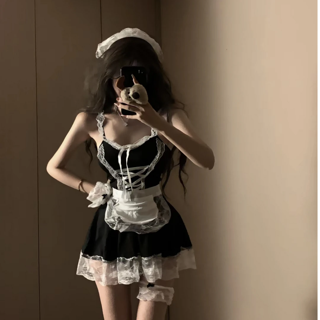 日系女仆cos装制服套装角色扮演春纯欲新款修女蕾丝套装