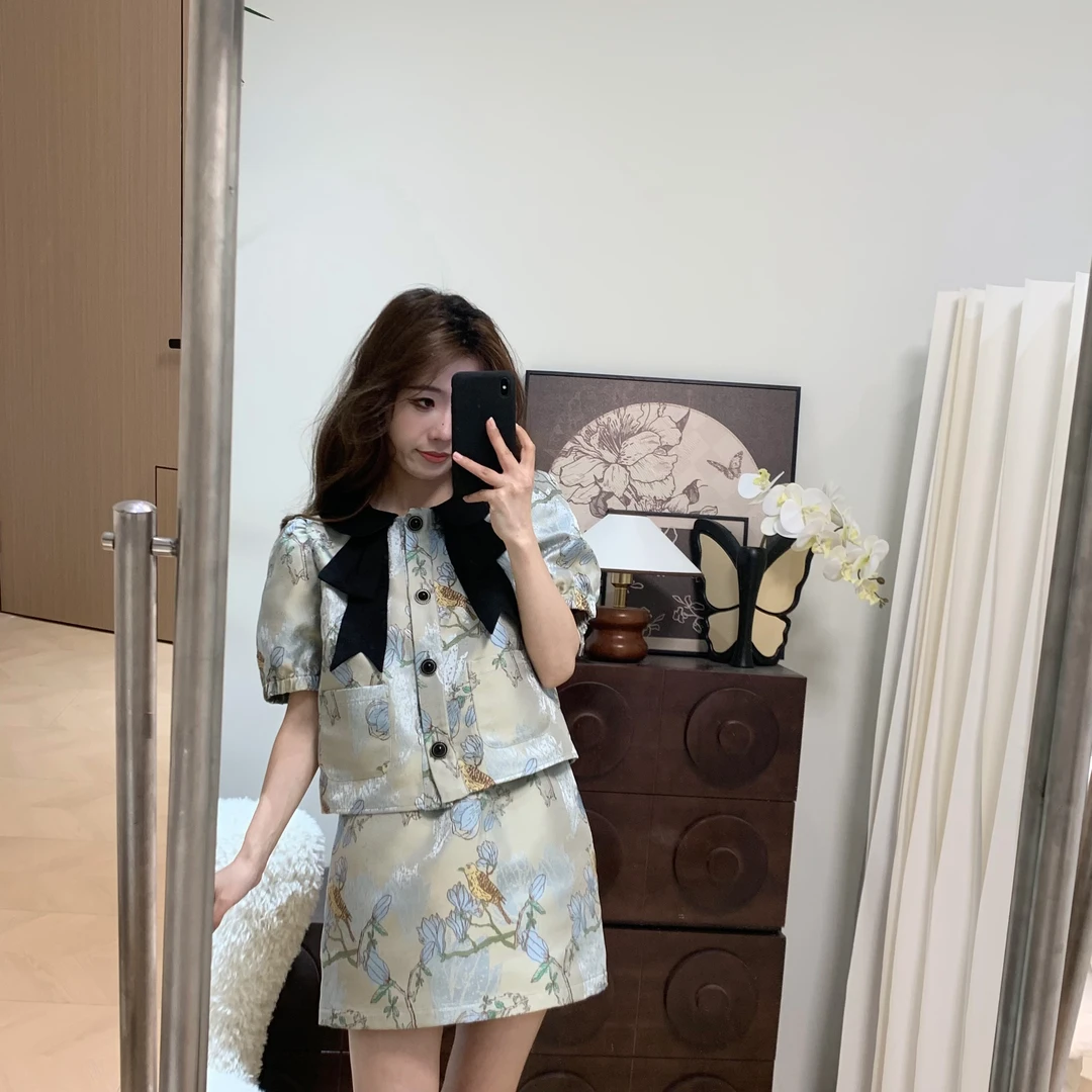【心晴套装】原创设计师女装法式复古日常可穿套装气质时尚减龄休闲