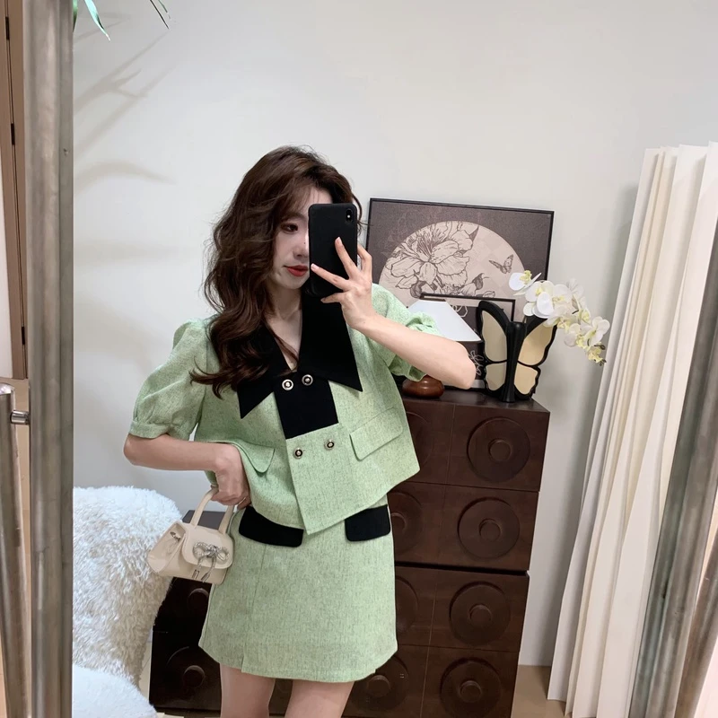 【邂逅岛套装】法式复古女装气质潮流减龄潮牌女装设计感新款个性
