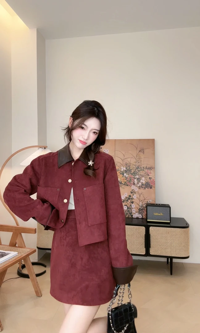 【贪杯樱桃套装】原创设计师女装法式复古日常可穿套装