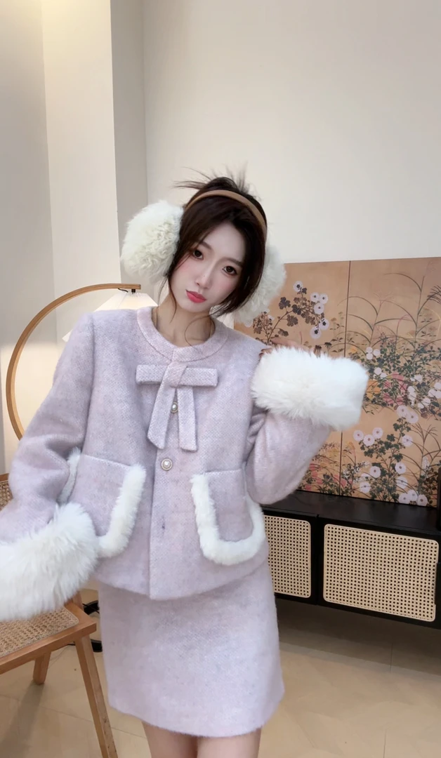 77【霓虹花语羽绒套装】原创设计师女装法式复古日常可穿套装
