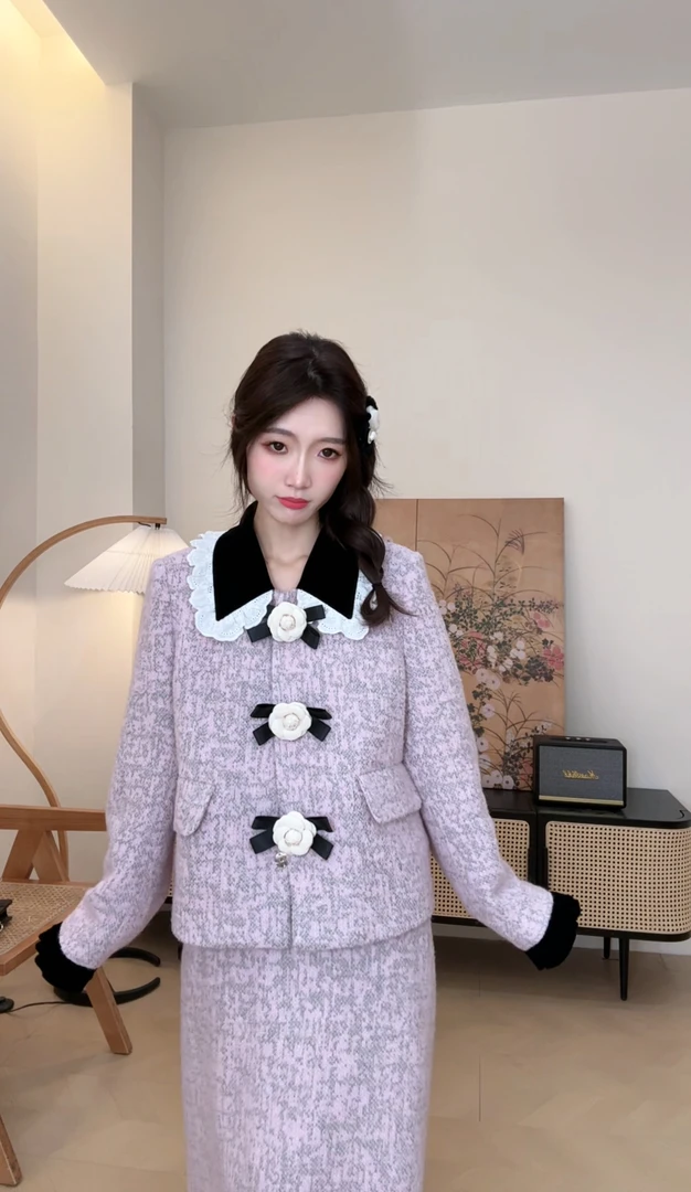 【青春诗集羽绒套装】原创设计师女装法式复古日常可穿套装