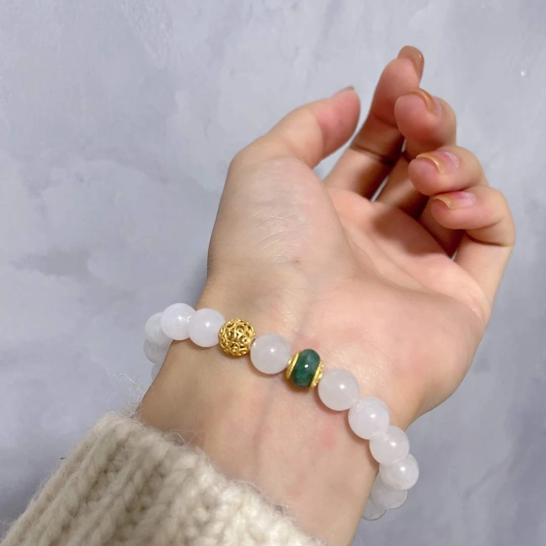 和田玉手串+925银