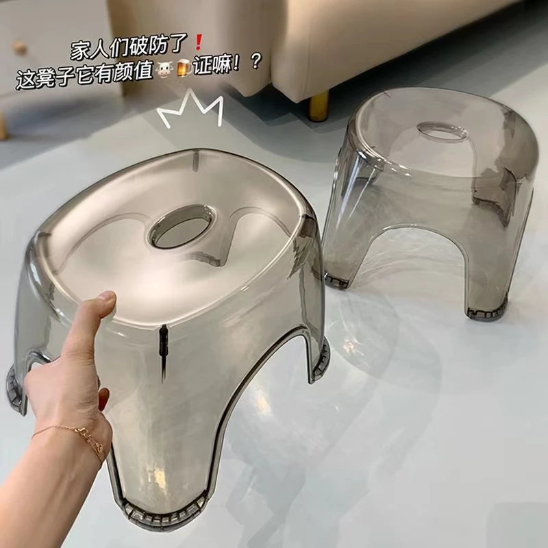 家用摔不碎pet凳子防滑凳子结实塑料叠创意透明小凳凳换鞋凳叠放
