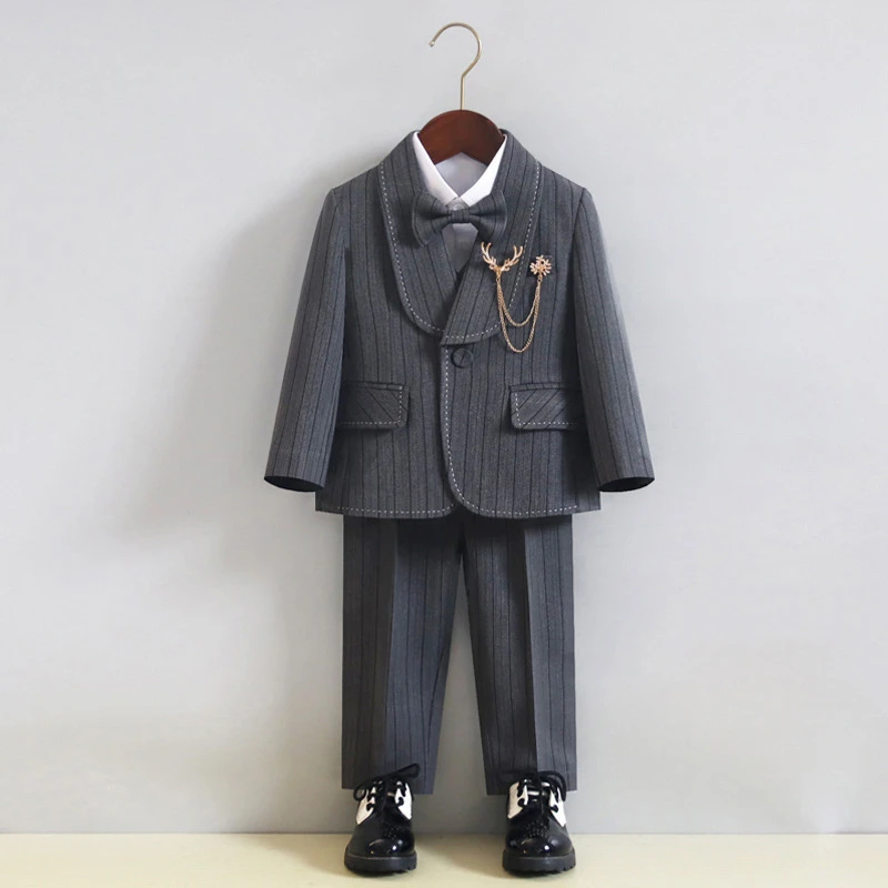 秋冬款宝宝西装套装帅气英伦主持人演出服花童礼服婚礼儿童西服