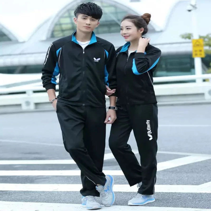 新款长袖蝴蝶乒乓球服秋冬运动服套装比赛训练服长裤外套大赛服