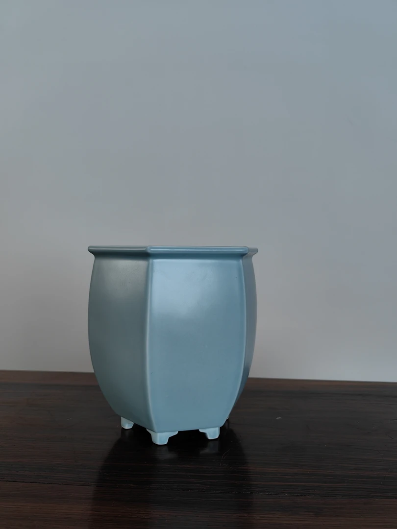 1景德镇手工单色釉兰花盆口径13.5高度161