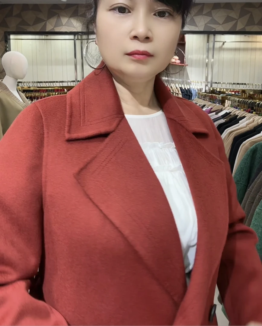 百分百高支澳毛双面长款裙式大衣 修身 气质 显高 优雅