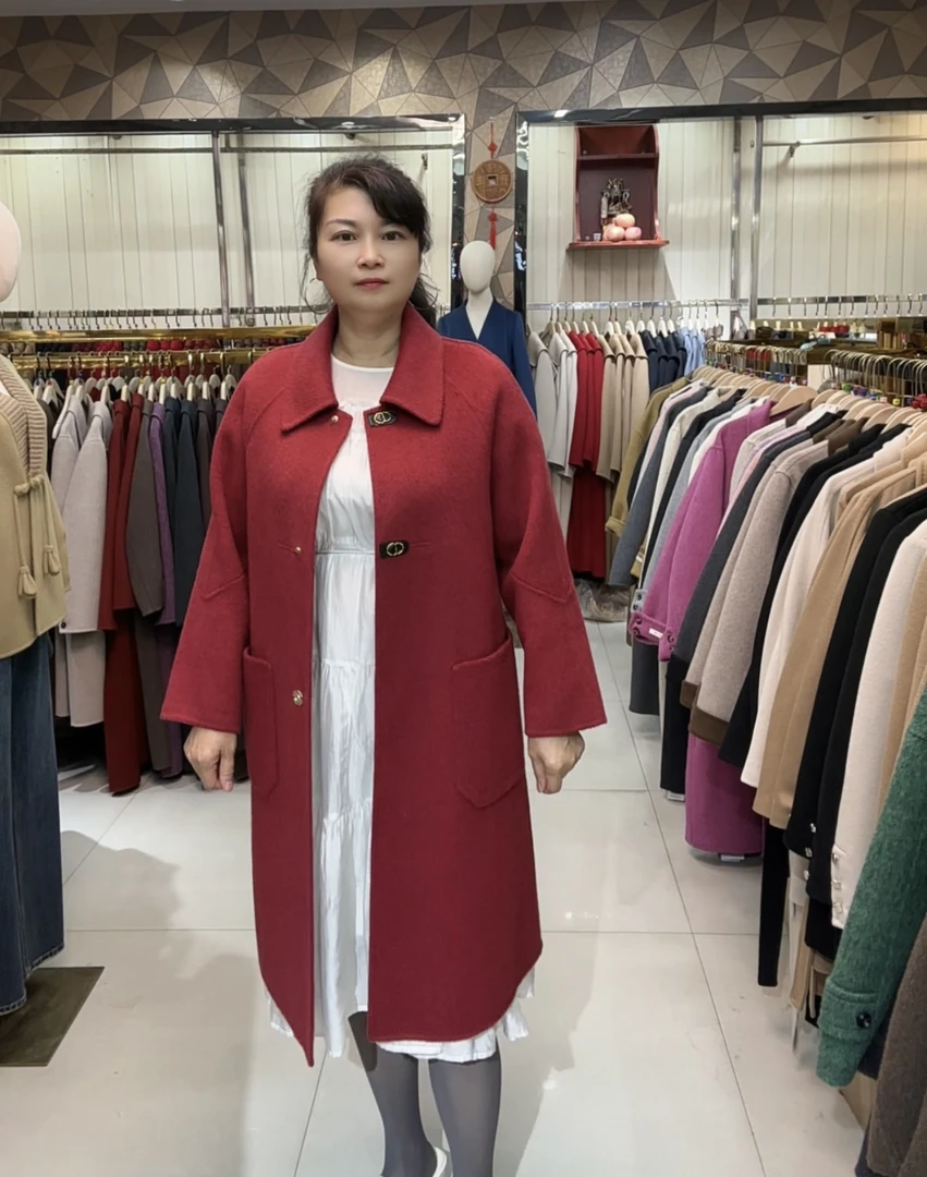 百分百澳毛双面大衣 休闲时尚百搭减龄贵气喜气新娘装