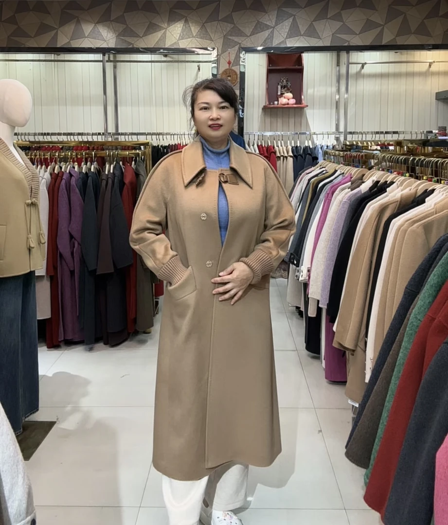 羊毛加羊绒单面有里布长款韩派大衣 优雅高贵 大方百搭 年轻款